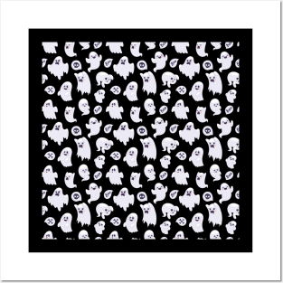 Spooky Ghosts - Silly Ghosts - Halloween Pattern - Cute Ghost Posters and Art